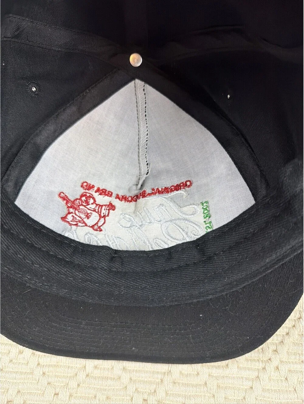True Religion Buddha World Champions Snapback Hat Black Guitar Logo